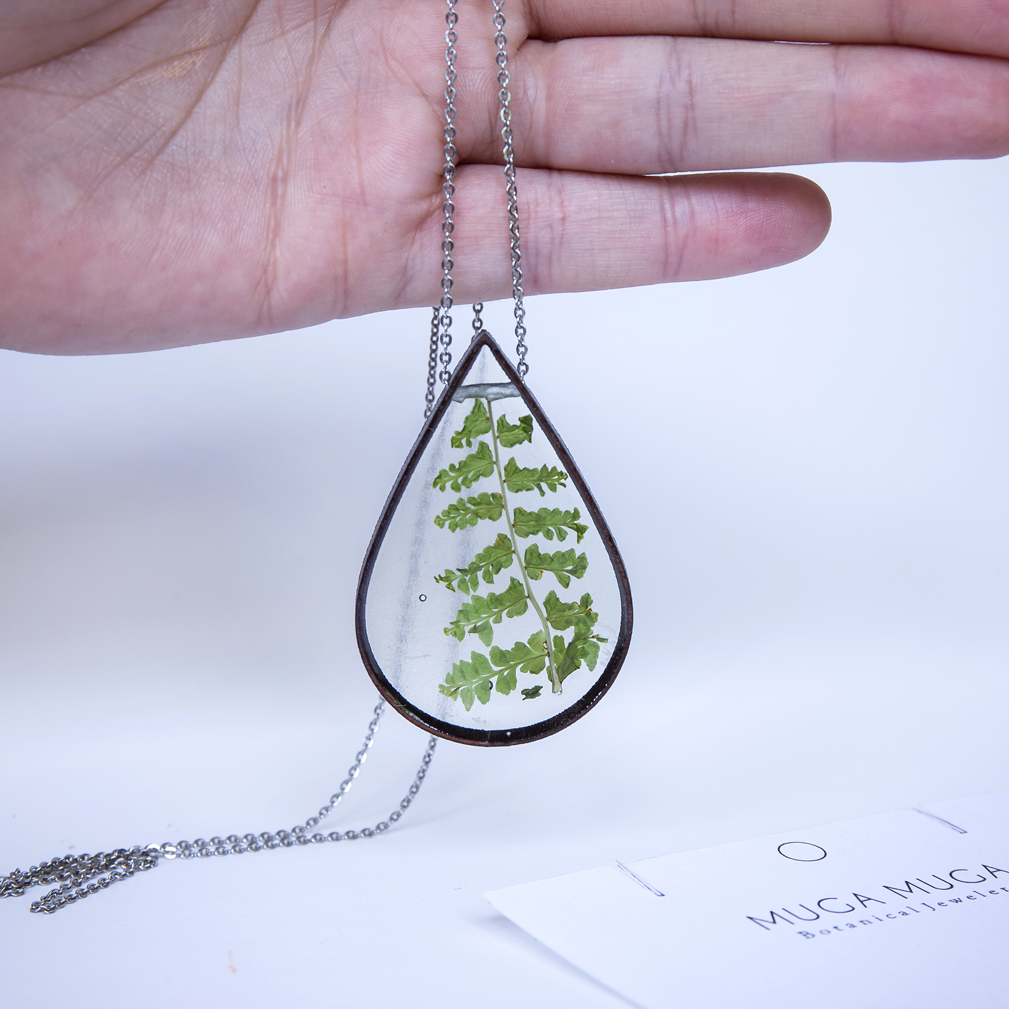 Teardrop Fern Pendant - Image 2