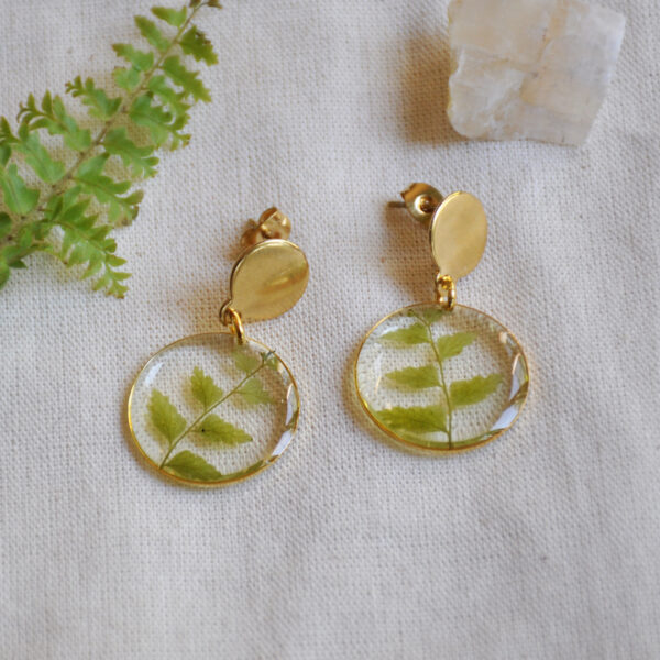 Botanical Metal Large Fern leaf dangles - Image 2
