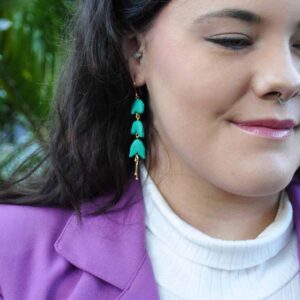 Cascading emerald flower dangles