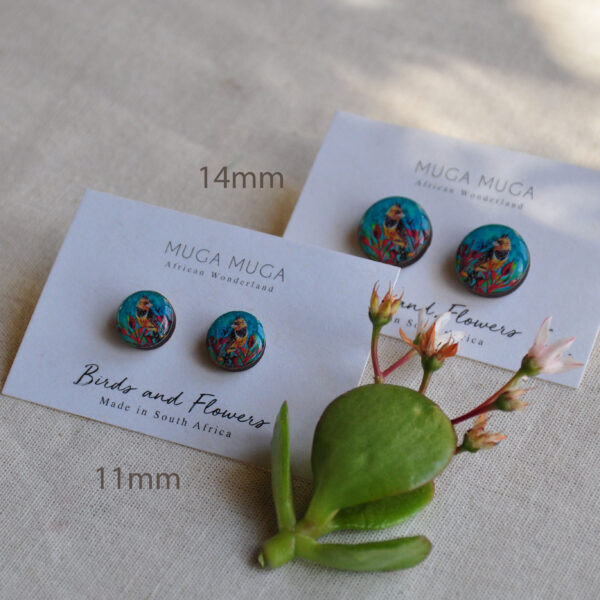 Crested Barbet wooden studs - Image 5