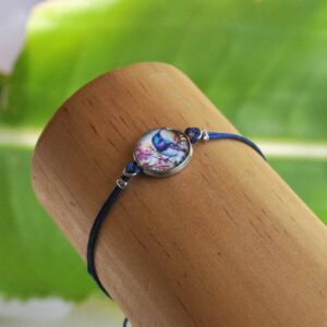 White-bellied sunbird and erica adjustable bracelet