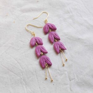 Cascading pink flower dangles