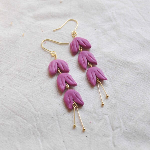 Cascading pink flower dangles