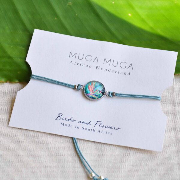 strelitzia and red finch adjustable bracelet - Image 3