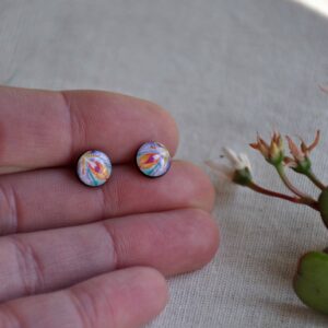 flower mandala tiny stud