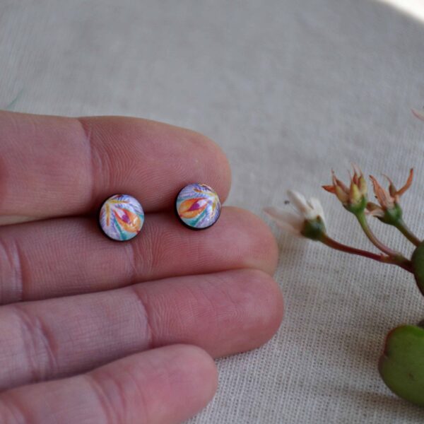 flower mandala tiny stud