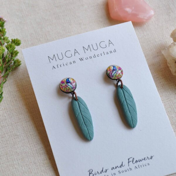 Sunbird leaf stud dangles - Image 4
