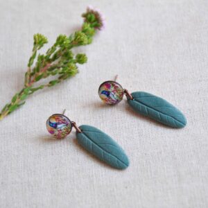 Sunbird leaf stud dangles