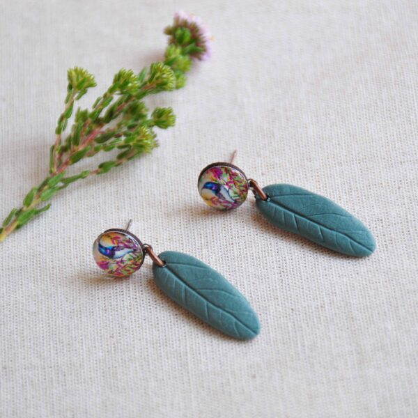 Sunbird leaf stud dangles