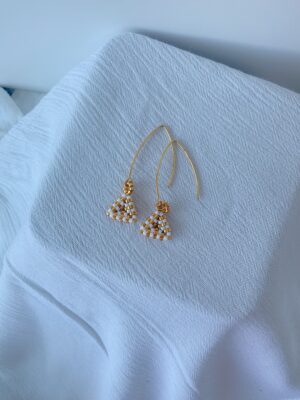 Kgosatsana Earrings, white and gold