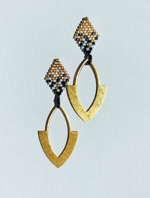 Senate earrings-black, white and gold