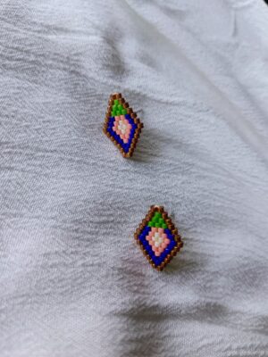 Tholwana stud earrings, geometric color