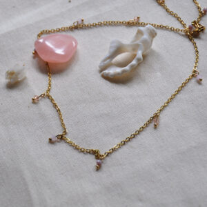 Pink beaded chain necklace