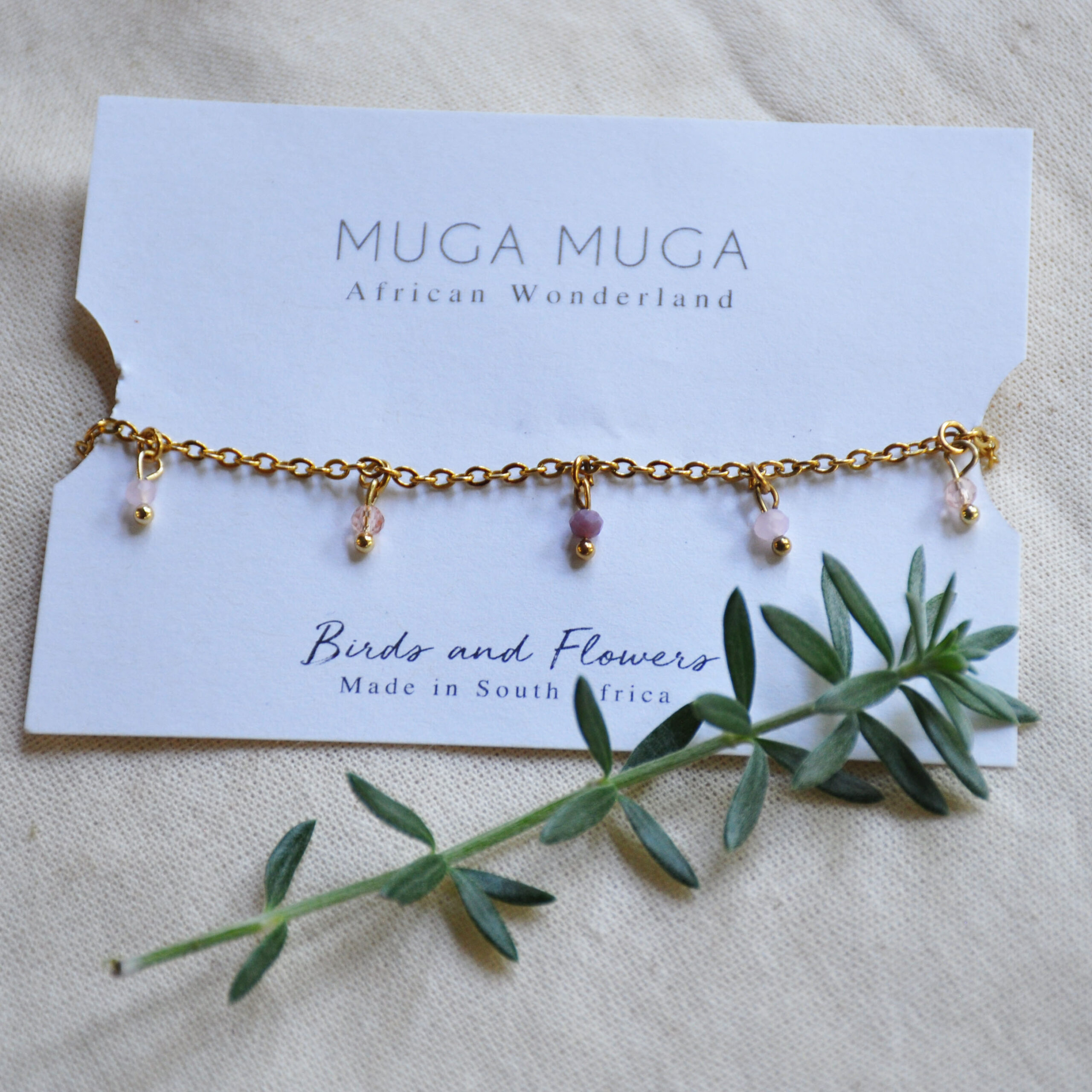 Pink beaded chain bracelet - Image 3