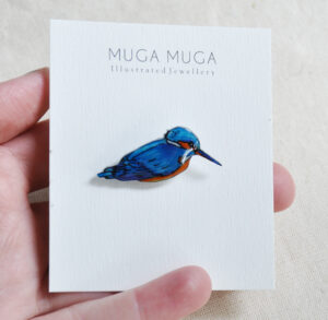 Kingfisher brooch pin