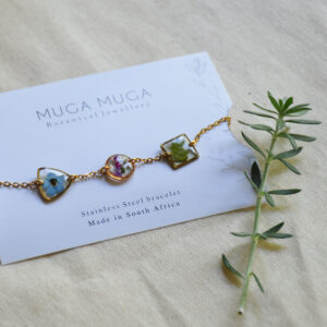 Forget me not botanical charm bracelet