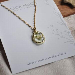 Organic baby's breath pendant